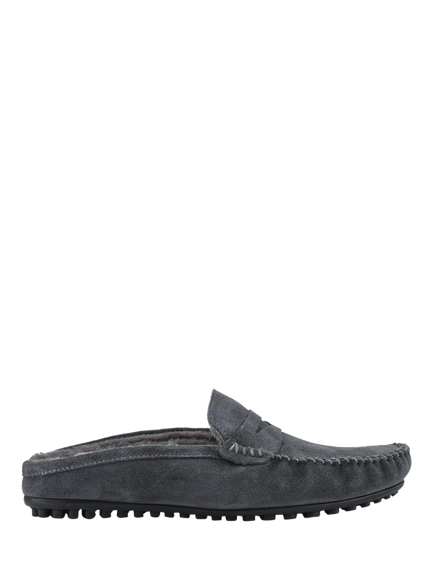 Jones Bootmaker Zap Leather Mule Slippers, Charcoal