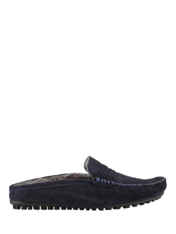 Jones Bootmaker Zap Leather Mule Slippers, Navy