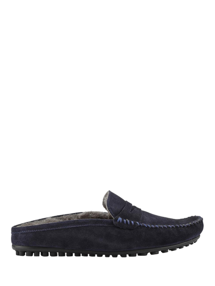 Jones Bootmaker Zap Leather Mule Slippers, Navy