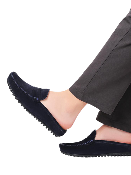 Jones Bootmaker Zap Leather Mule Slippers - view 2, Navy