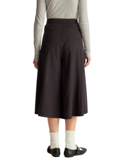 Benetton Wide Leg Wool Blend Trousers, Grey - view 2, Grey