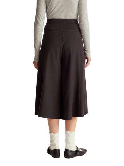 Benetton Wide Leg Wool Blend Trousers, Grey - view 2, Grey