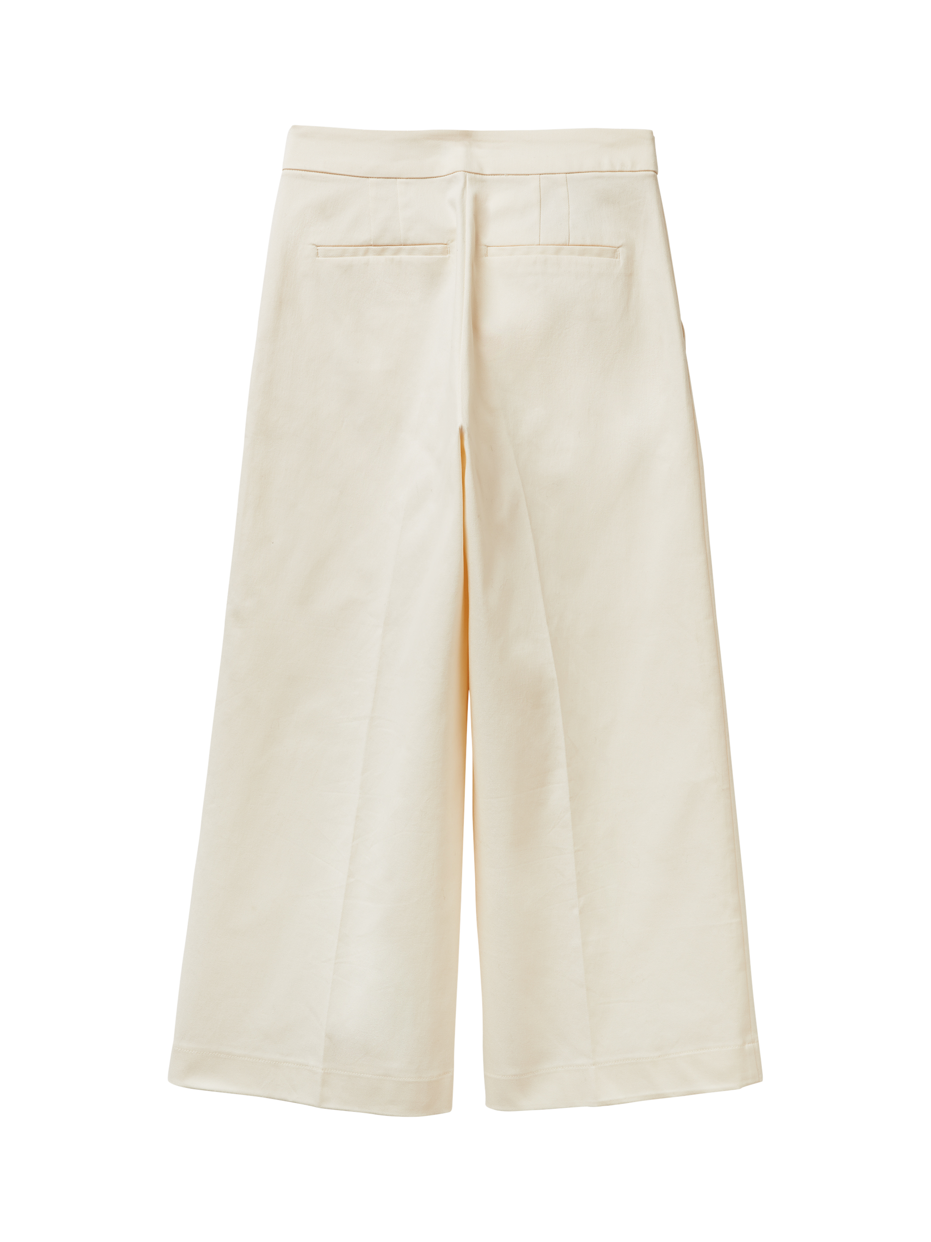 Product image 5 of 5, which shows Benetton Cotton Blend Tailored Flared Trousers, White, 6