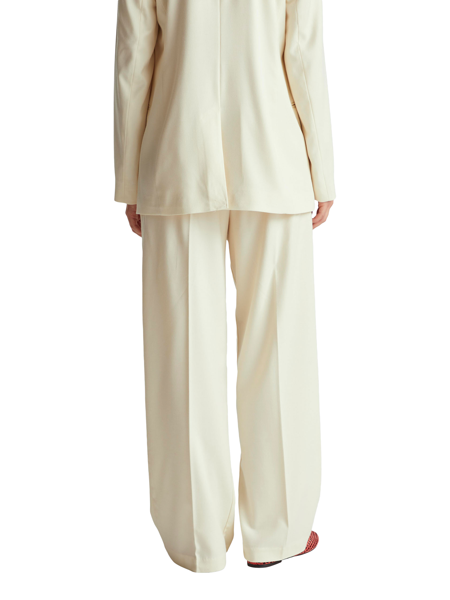 Product image 2 of 5, which shows Benetton Cool Wool Blend Trousers, Beige, 6