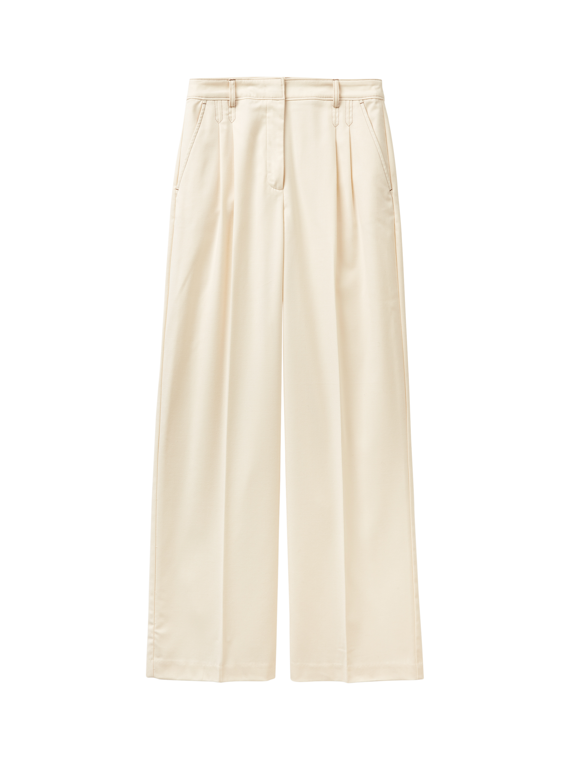Product image 4 of 5, which shows Benetton Cool Wool Blend Trousers, Beige, 6
