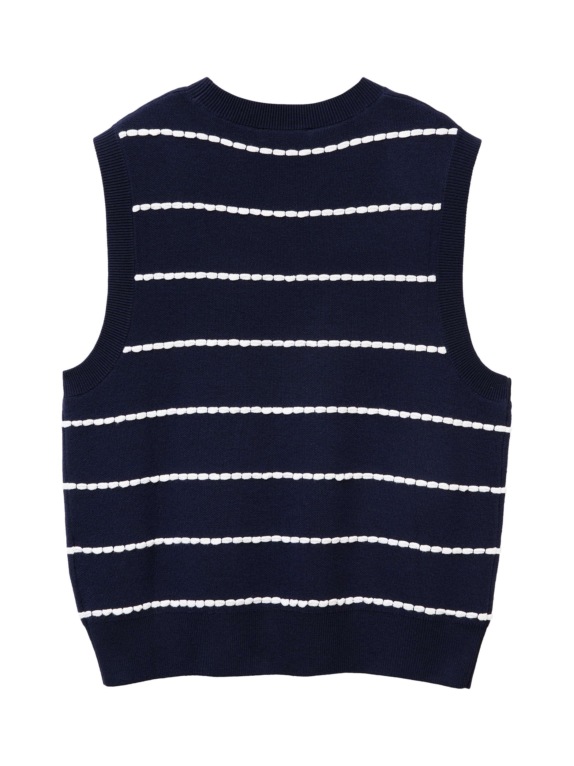 Product image 5 of 6, which shows Benetton Crew Neck Regular Fit Vest, Blue, S