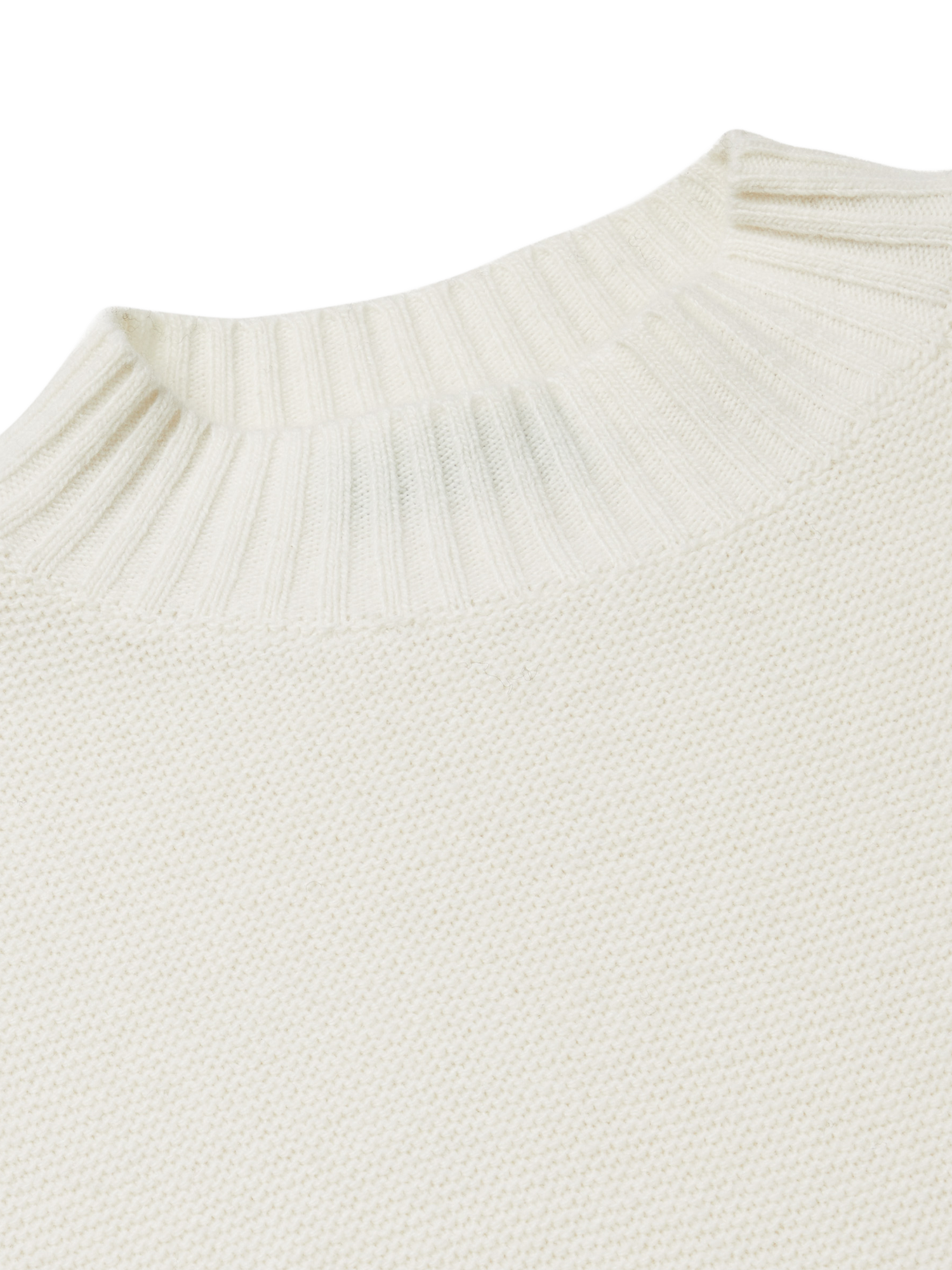 Product image 3 of 3, which shows Benetton Rib Knit Mock Turtleneck Wool Blend Vest, White, M