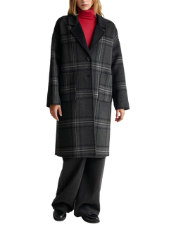 Benetton Double Faced Single Breasted Wool Blend Coat, Multi, Multi