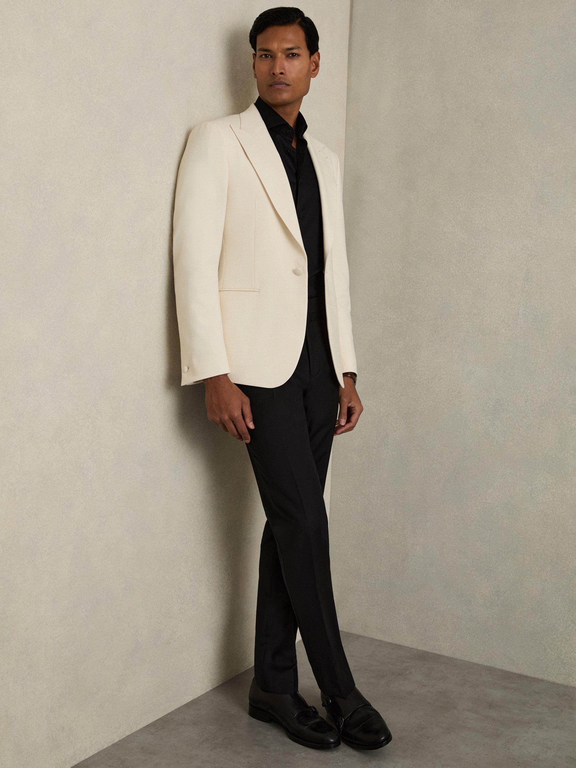 Product image 4 of 5, which shows Reiss Storm Cotton Long Sleeve Collar Shirt, Black, XS