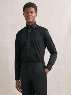 Reiss Marcel Cotton Long Sleeve Collar Shirt - view 2, Black