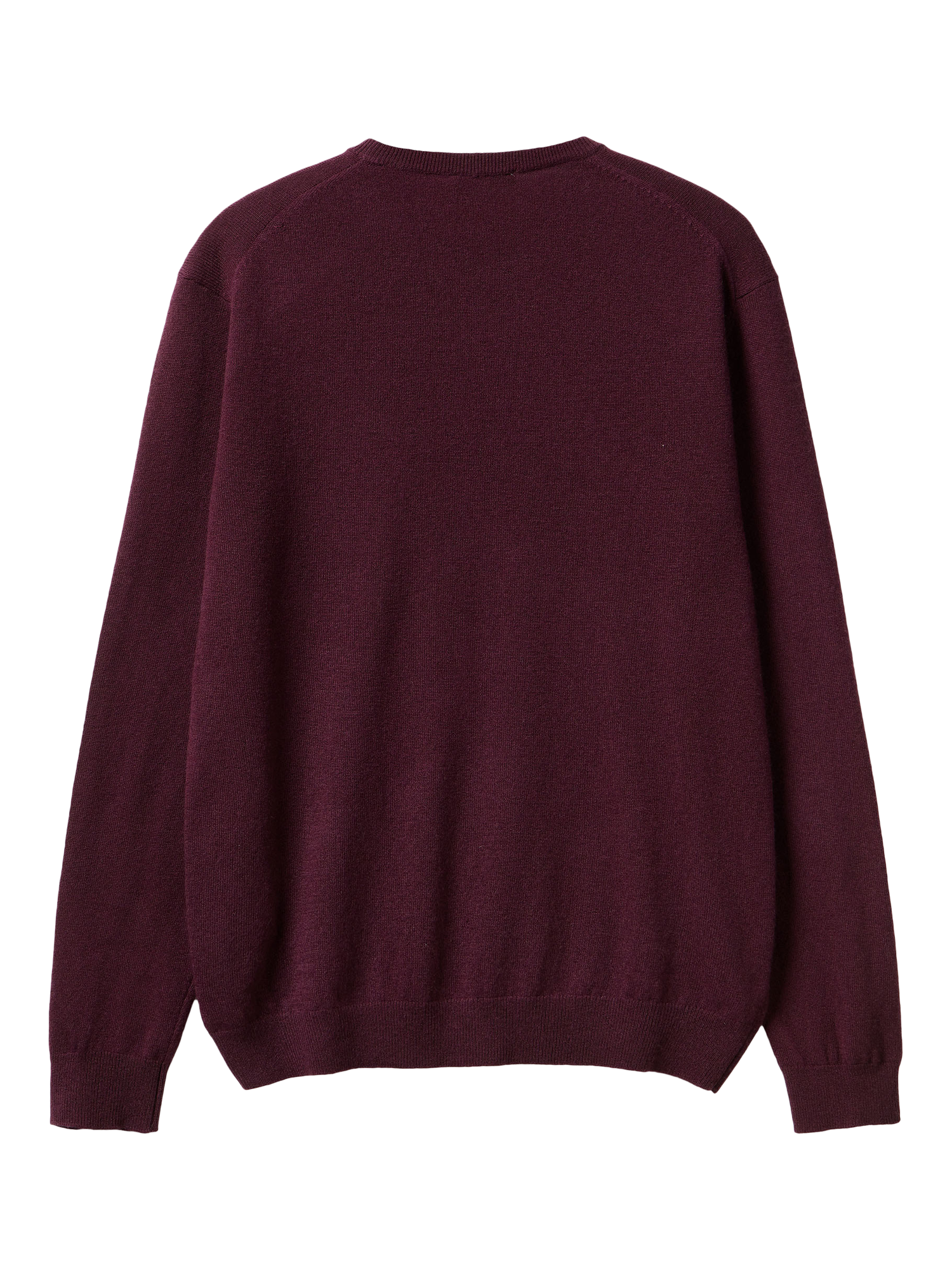 Product image 2 of 3, which shows Benetton Fine Knit Merino Wool Crew Neck Jumper, Red, S