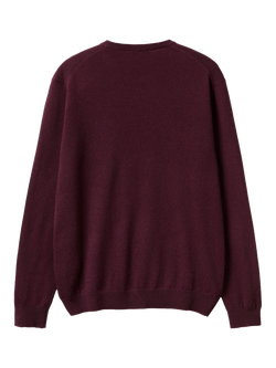 Benetton Fine Knit Merino Wool Crew Neck Jumper - view 2, Red