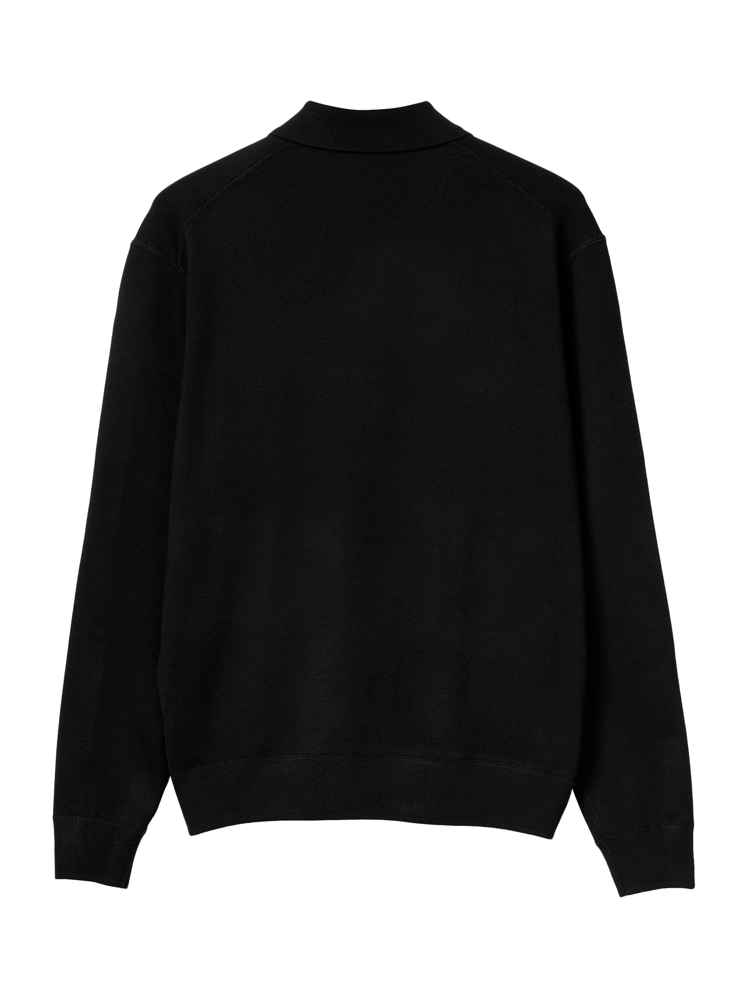 Product image 2 of 3, which shows Benetton Long Sleeve Polo Shirt, Black, S