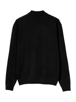 Benetton Long Sleeve Polo Shirt - view 2, Black