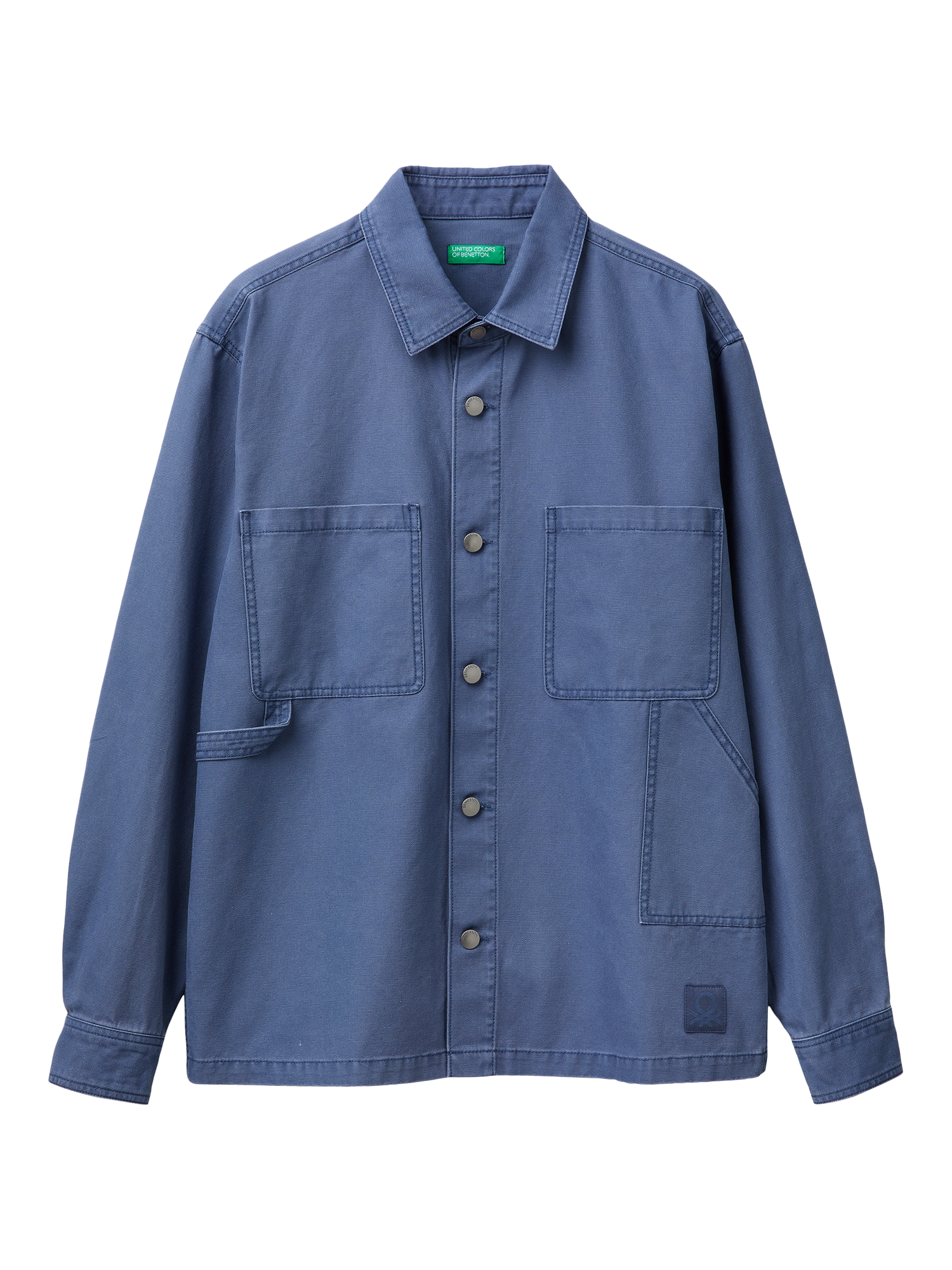 Product image 1 of 2, which shows Benetton Cotton Regular Fit Overshirt, Blue, S