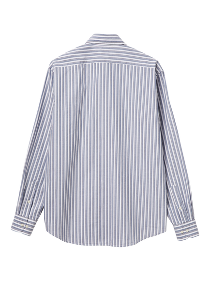 Benetton Cotton Regular Fit Stripe Shirt, White - view 2, White