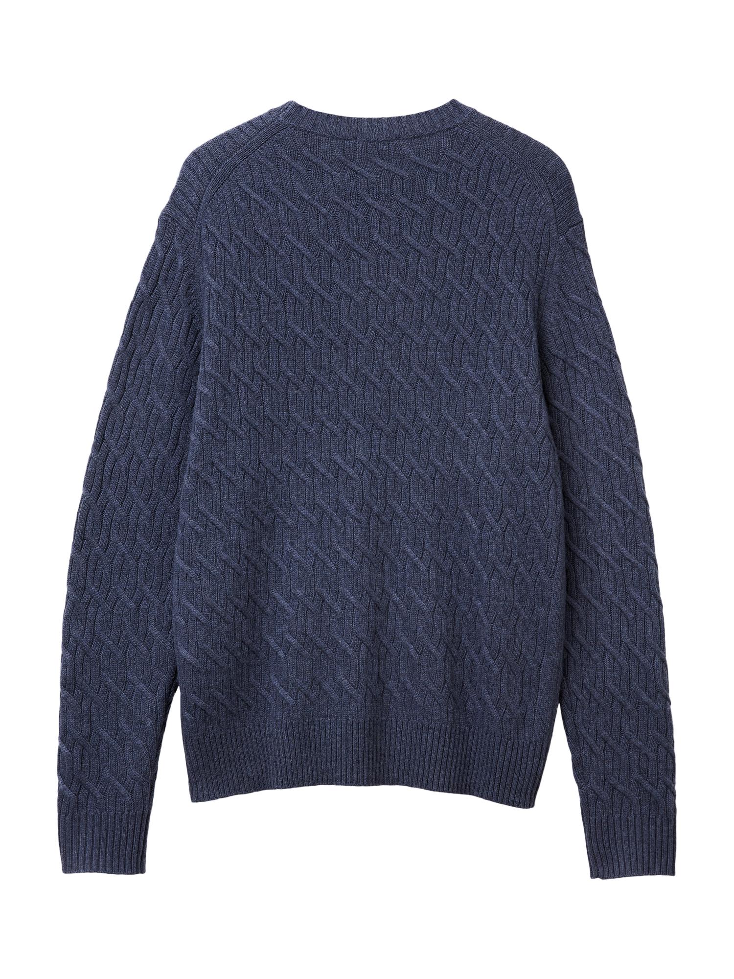 Product image 2 of 3, which shows Benetton Wool Blend Crew Neck Jumper, Blue, S