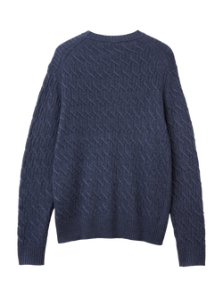 Benetton Wool Blend Crew Neck Jumper - view 2, Blue