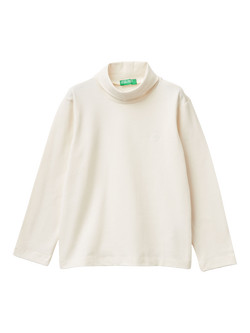 Benetton Kids' Turtleneck Top, White