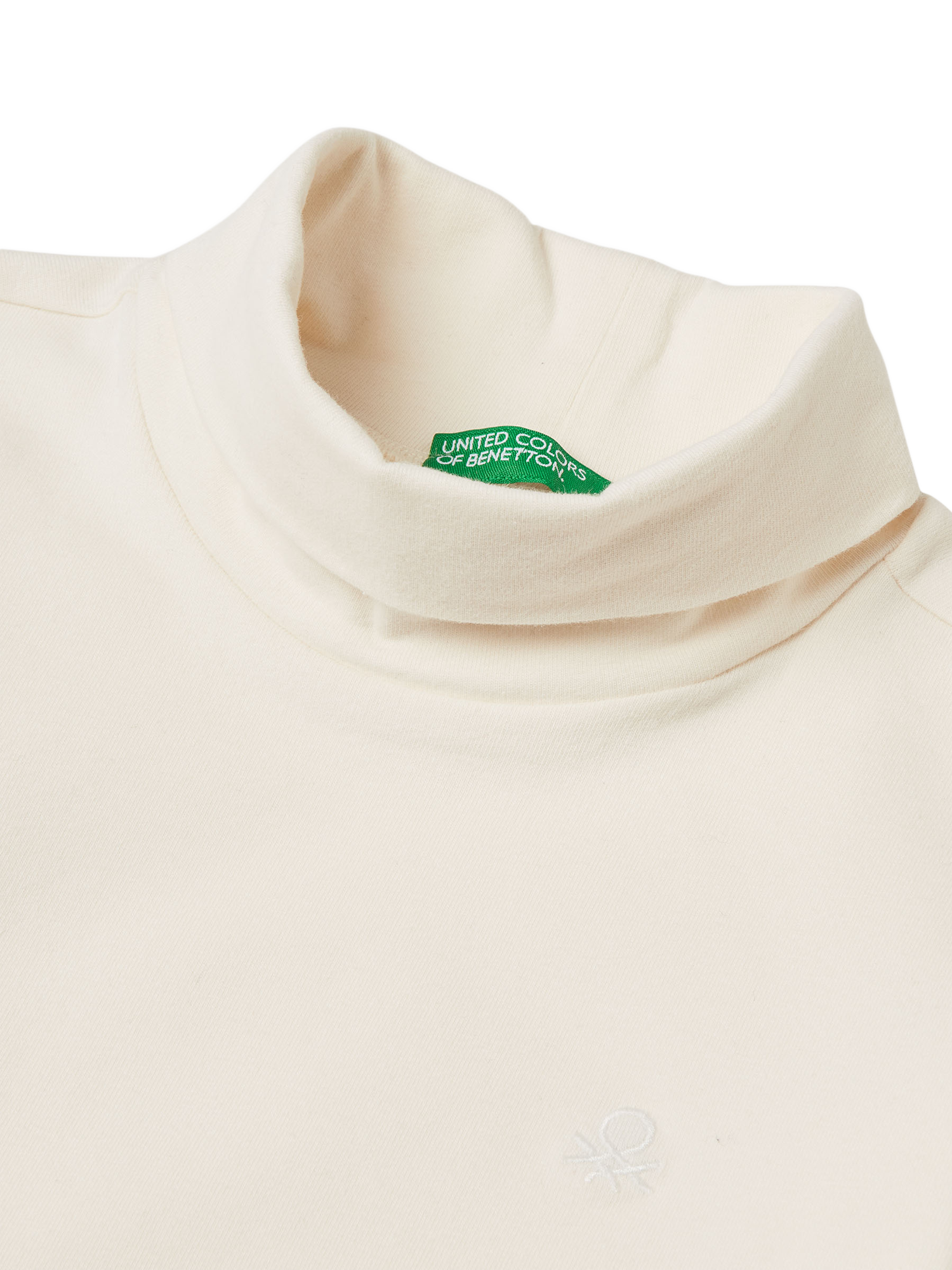 Product image 3 of 3, which shows Benetton Kids' Turtleneck Top, White, 18-24 months