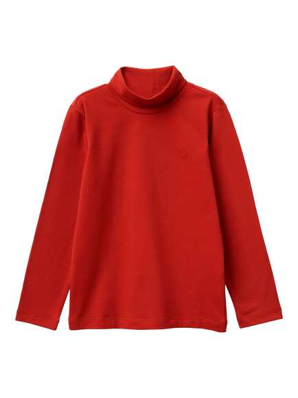 Benetton Kids' Turtleneck Top, Red