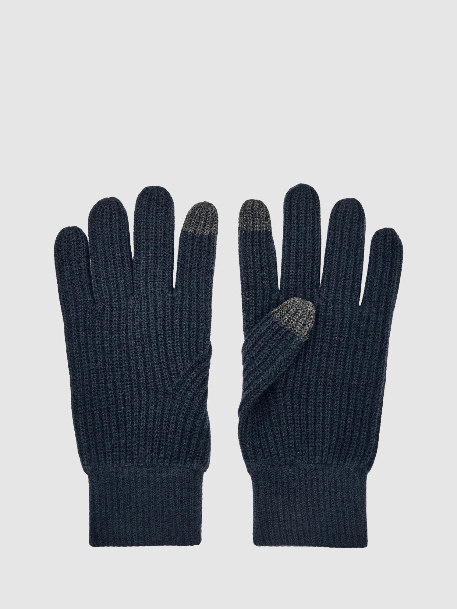 Product image 1 of 2, which shows Reiss Lawson Wool Gloves, Navy, One Size