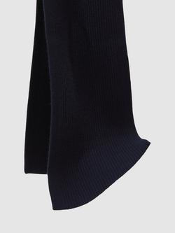 Reiss Wool Rectangular Scarf - view 2, Navy