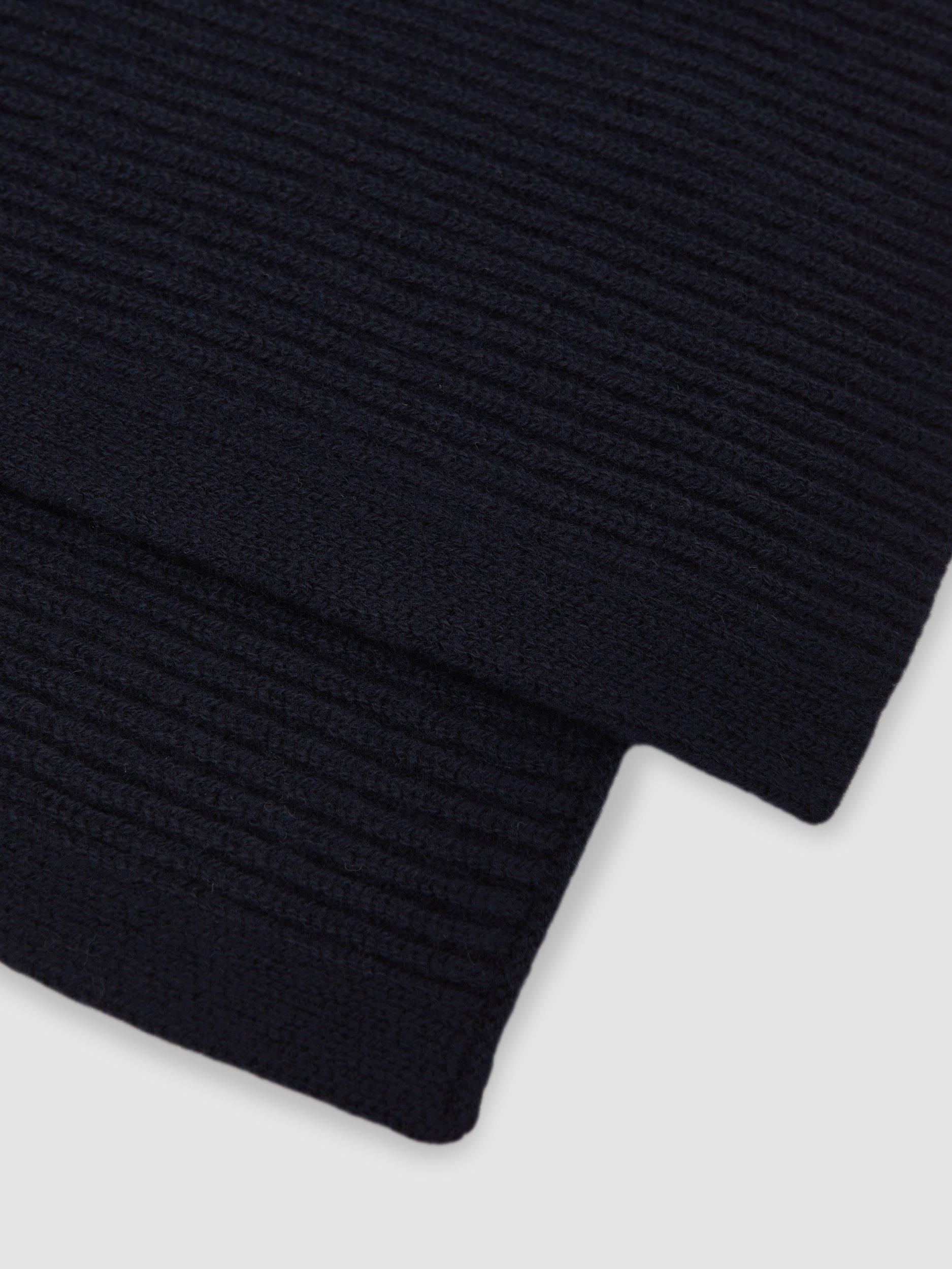 Product image 5 of 5, which shows Reiss Wool Rectangular Scarf, Navy, One Size