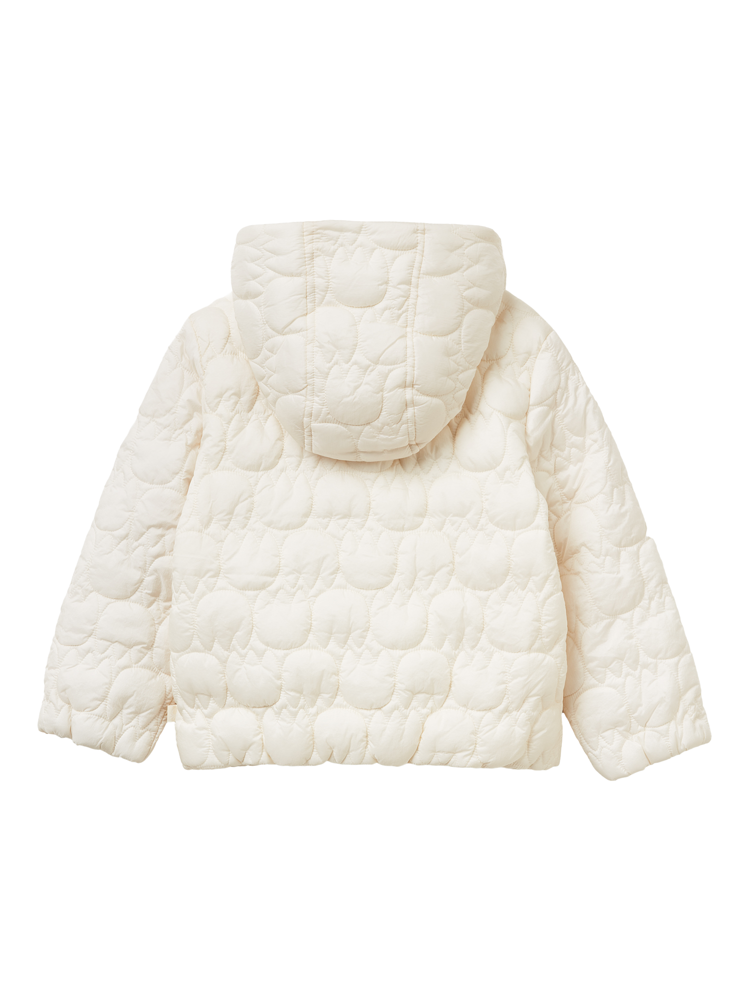 Product image 2 of 3, which shows Benetton Kids' Light Quilted Hooded Jacket, White, 3-4 years