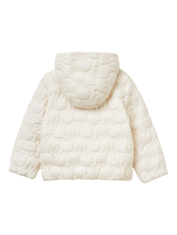 Benetton Kids' Light Quilted Hooded Jacket, White - view 2, White