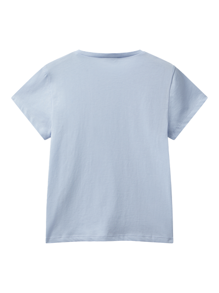 Benetton Kids' Cotton Logo T-Shirt - view 2, Blue