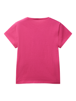 Benetton Kids' Cotton Logo T-Shirt - view 2, Fuchsia