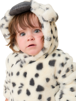 MORI Baby Dalmatian Faux Fur Pramsuit - view 2, White & Black