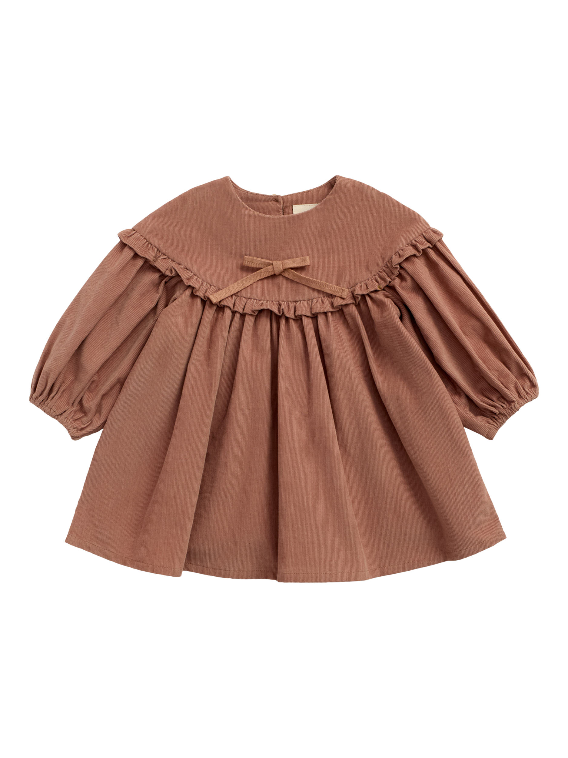 Product image 1 of 4, which shows MORI KIds' Cord Dress, Mocha Mousse, 2-3 years