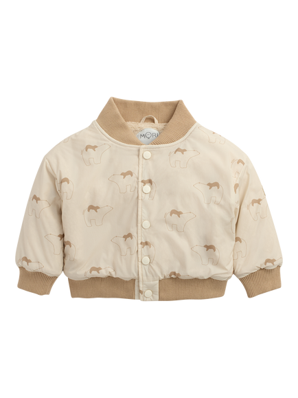 MORI Kids' Polar Bear Bomber Jacket, Sesame, Sesame