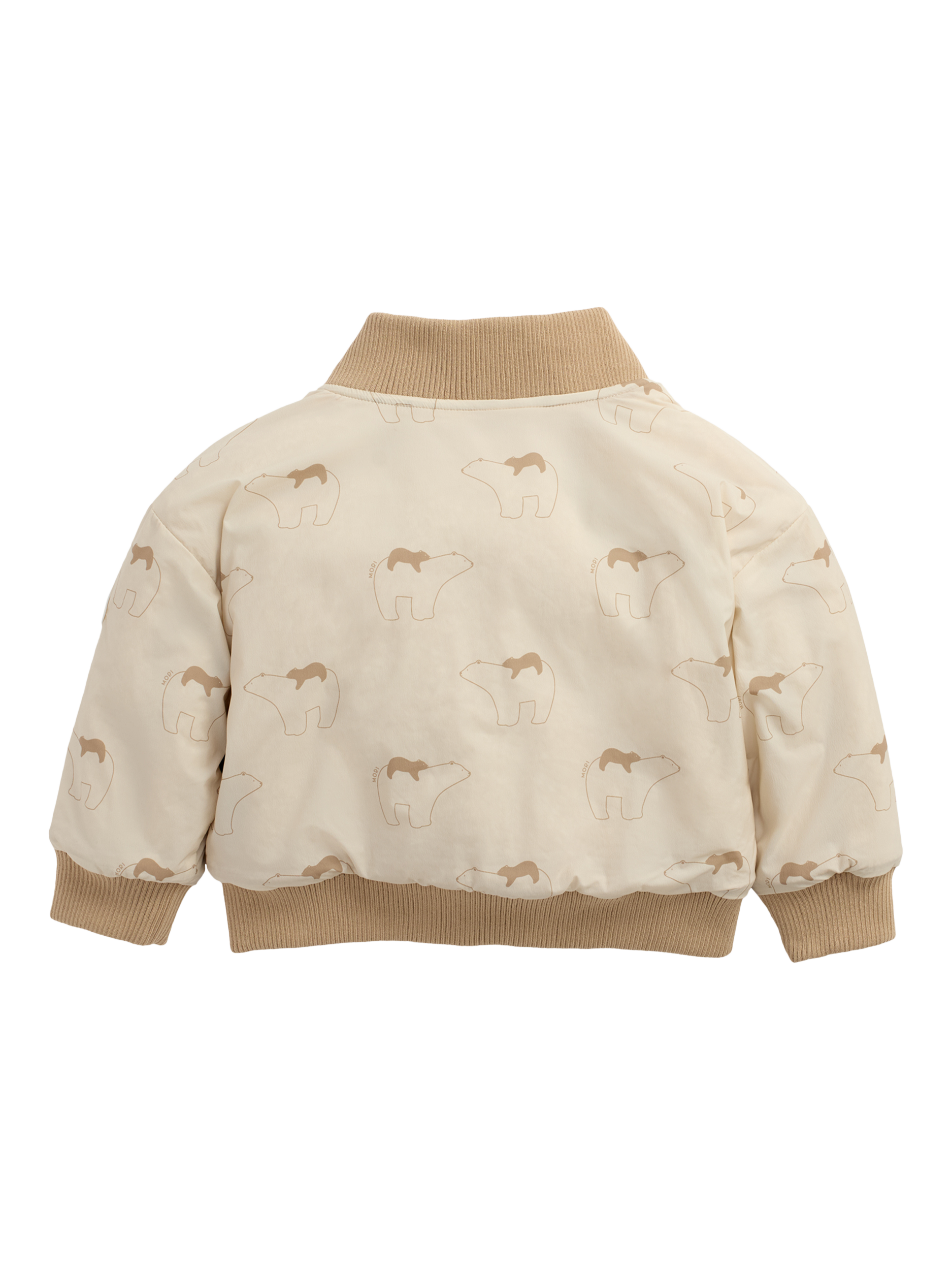 Product image 3 of 3, which shows MORI Kids' Polar Bear Bomber Jacket, Sesame, 9-12 months