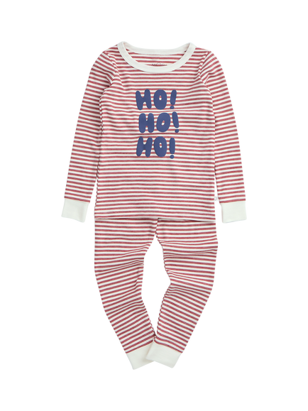 MORI Kids' Bamboo and Cotton Long Sleeved Christmas Pyjamas, Red/Multi, Red/Multi