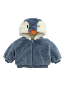 MORI Baby Penguin Fur Jacket, Blue, Blue