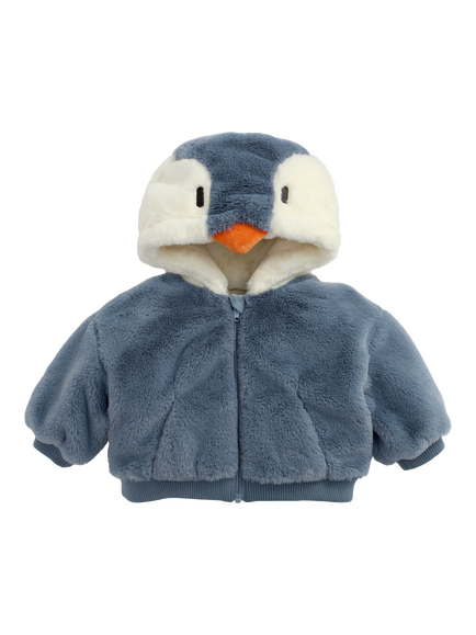 MORI Baby Penguin Fur Jacket, Blue, Blue