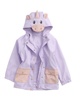 MORI Kids' Unicorn Raincoat, Purple, Purple