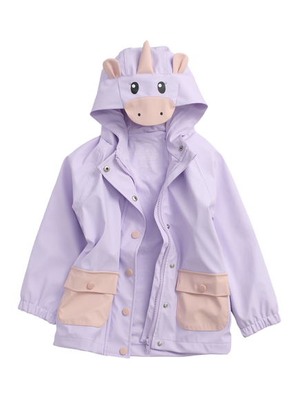 MORI Kids' Unicorn Raincoat, Purple, Purple