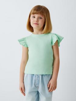 John Lewis Kids' Plain Frill Sleeve T-Shirts, Pack of 4, Multi - view 2, Multi