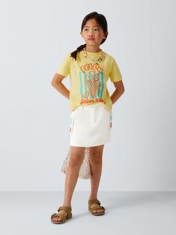 John Lewis Kids' Crochet Trim Mini Skirt, Multi - view 2, Multi