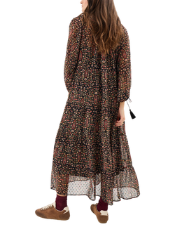 Accessorize Paisley Dobby Maxi Dress, Black/Multi - view 2, Black/Multi