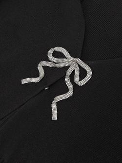 Reiss Beau Wool Blend Crystal Bow Cardigan, Black - view 2, Black