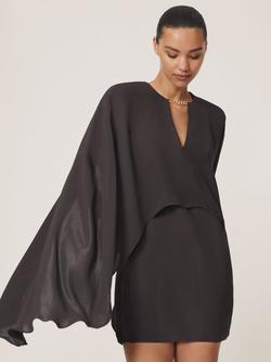 Reiss Cassidy Cape Detail Mini Dress, Grape, Grape