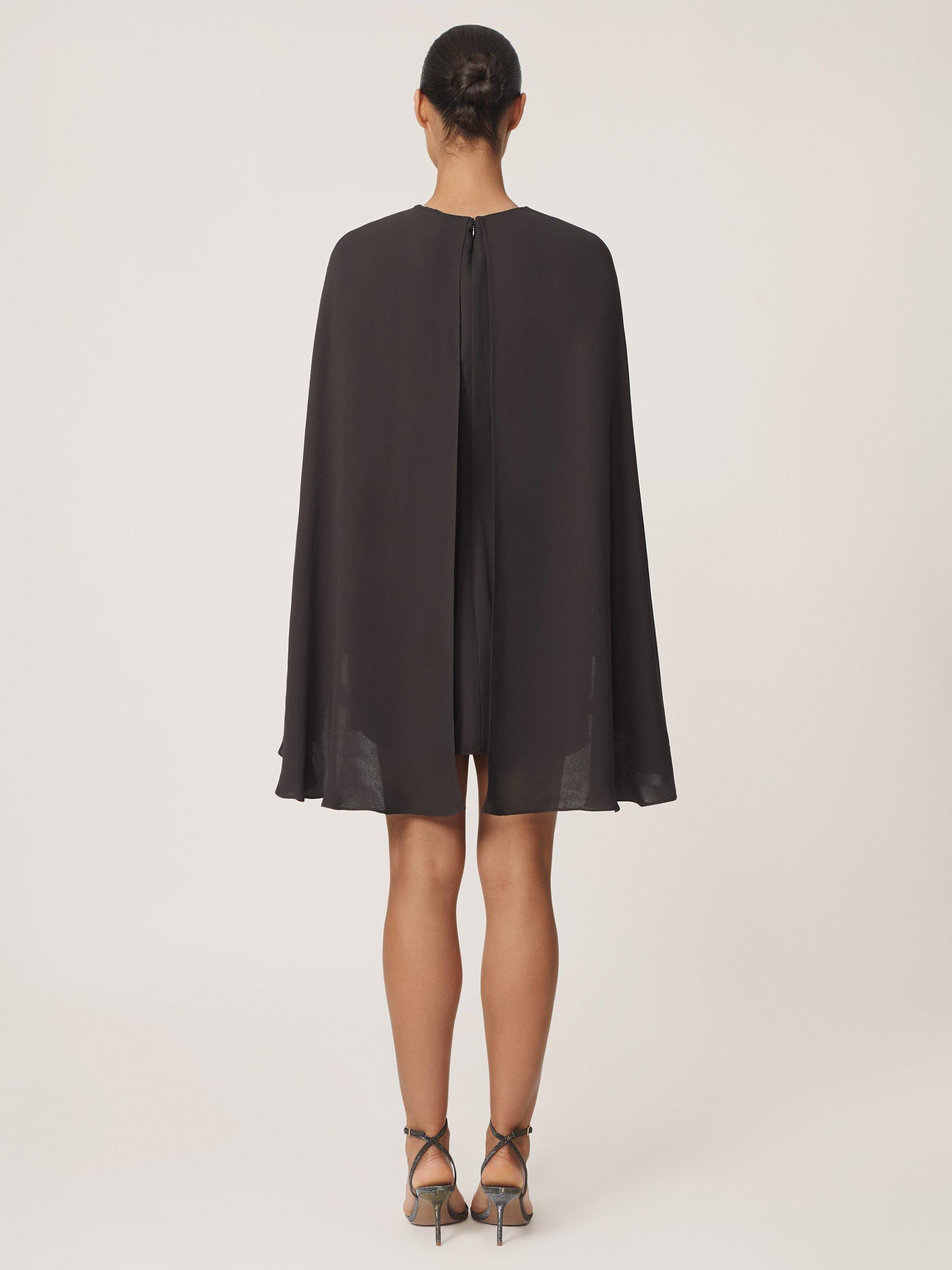 Product image 2 of 5, which shows Reiss Cassidy Cape Detail Mini Dress, Grape, 6