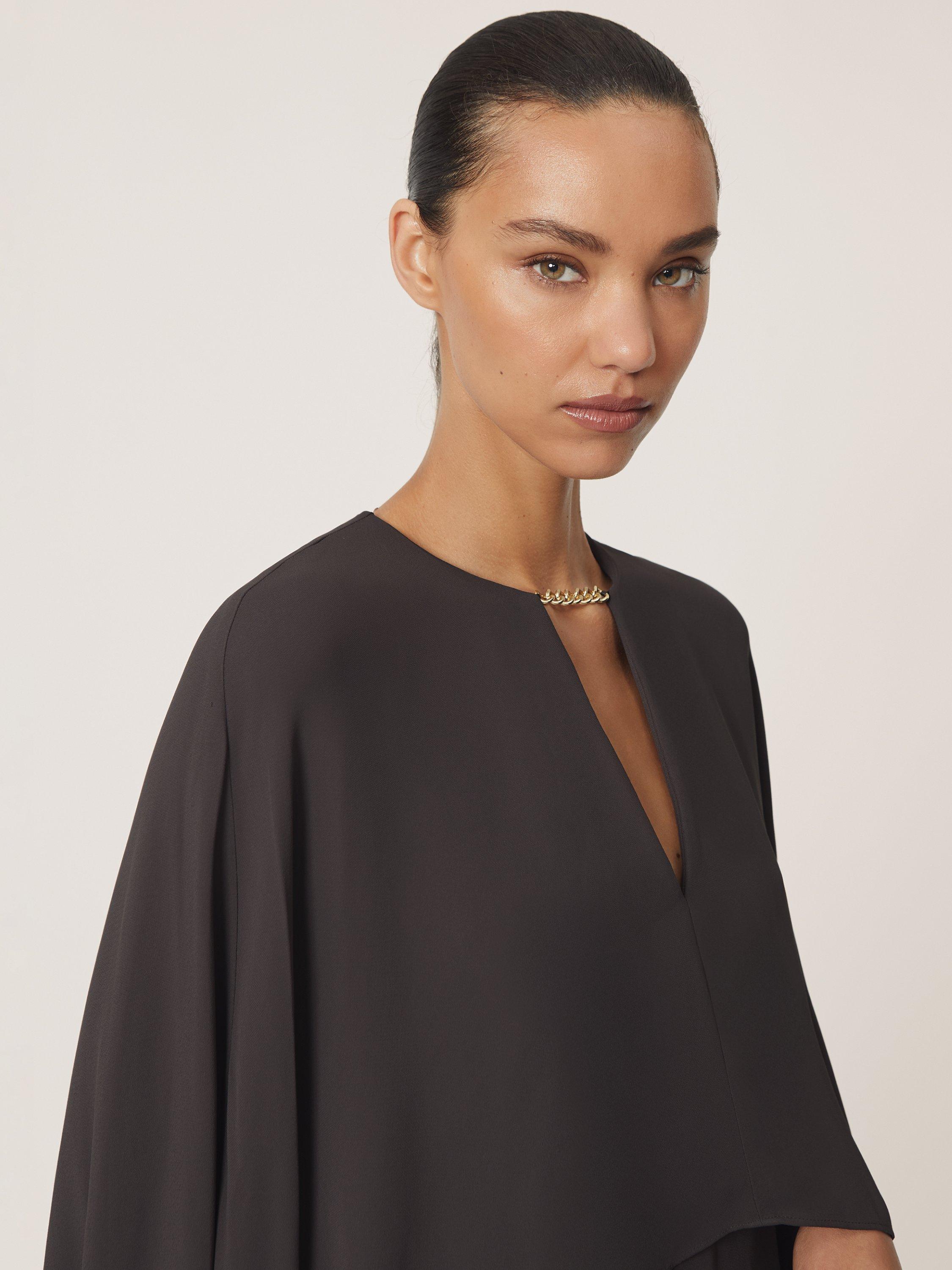 Product image 4 of 5, which shows Reiss Cassidy Cape Detail Mini Dress, Grape, 6