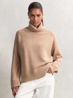 Reiss Brooklyn Roll Neck Wool Rich Jumper, Camel, Camel