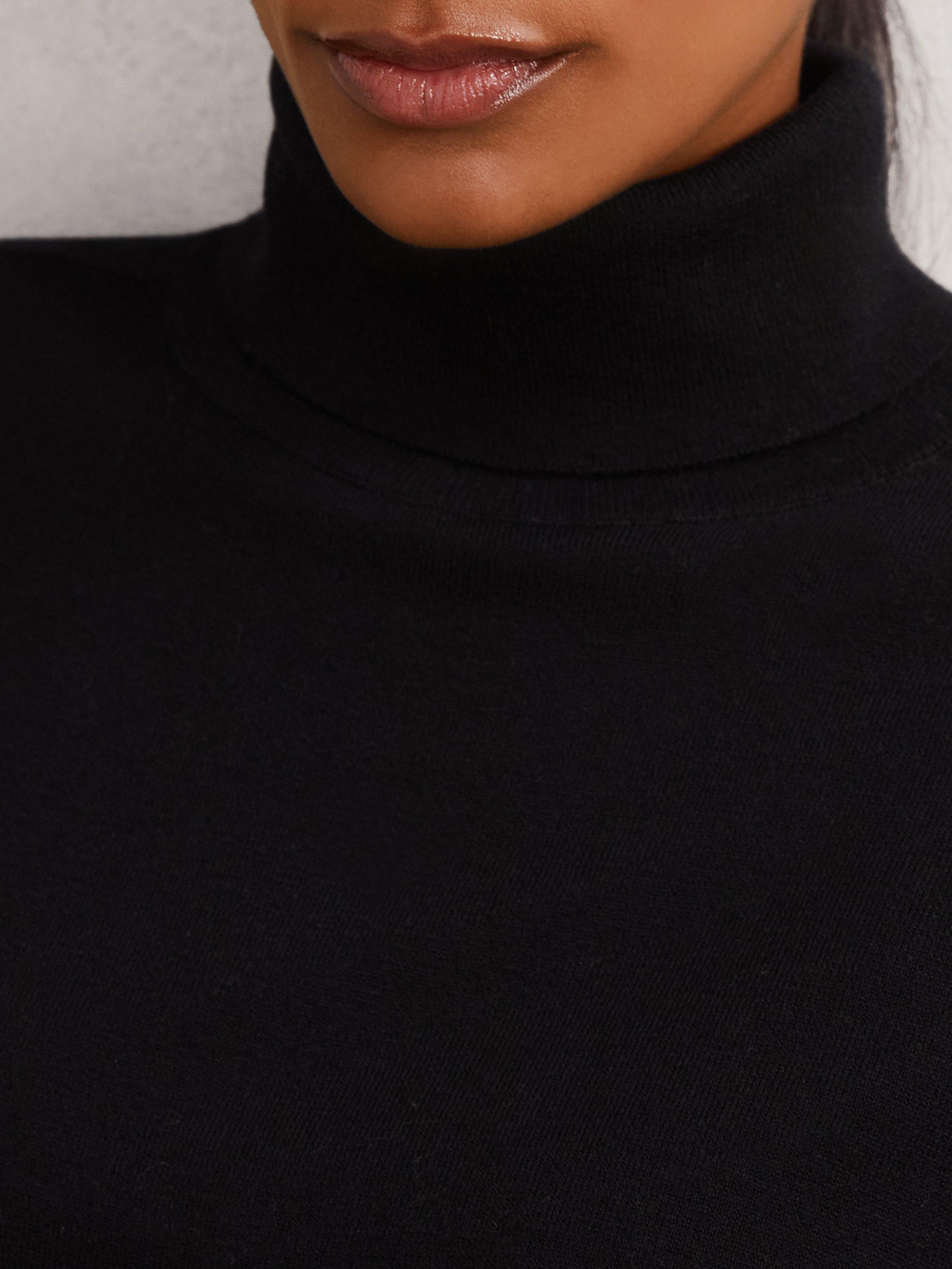 Product image 4 of 5, which shows Reiss Wendy Wool Roll Neck Jumper, Black, XS